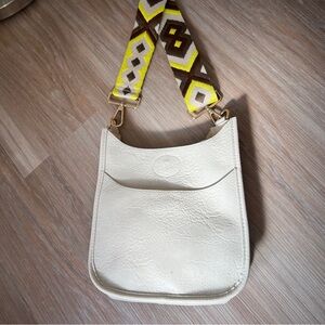 ah-dorned Vegan Leather Crossbody Cream w/ Interchangeable Straps boho